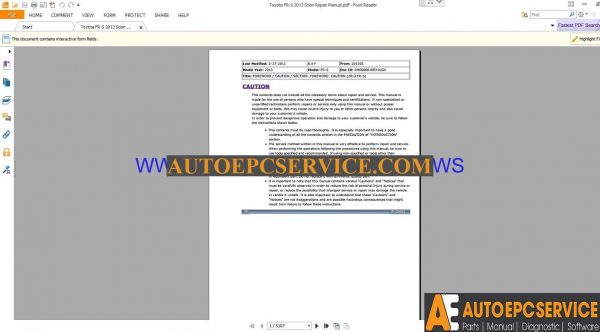 Toyota FR S 2013 Scion Repair Manual1