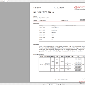 Toyota Series 2012 to 2017 Technical Service Bulletins 3