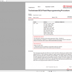 Toyota Series 2012 to 2017 Technical Service Bulletins 4