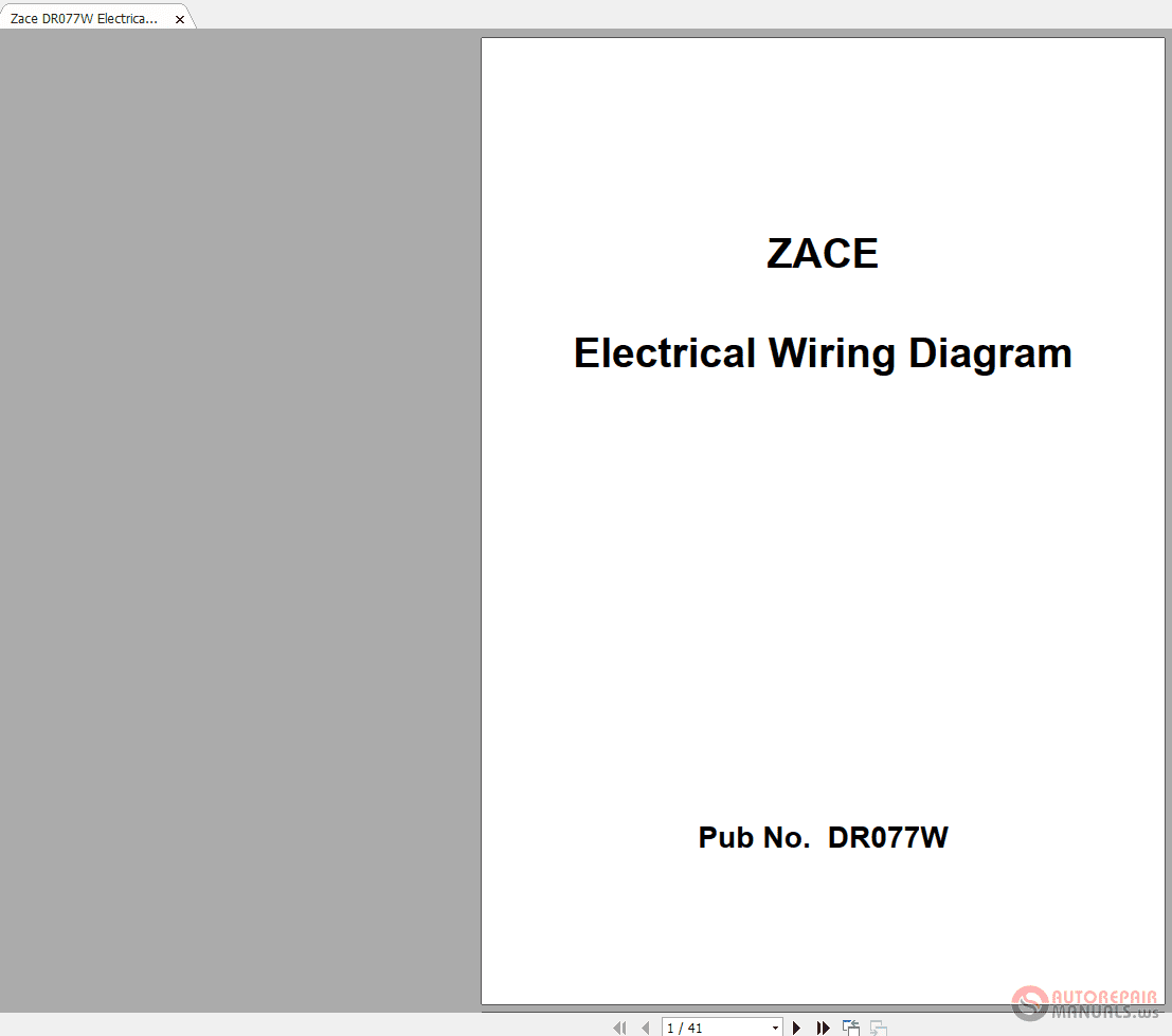 Toyota Zace DR077W Electrical Wiring Diagram 1