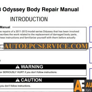 22 Oct 08 Honda Odyssey Body Repair Manual 2011 2013 1 1