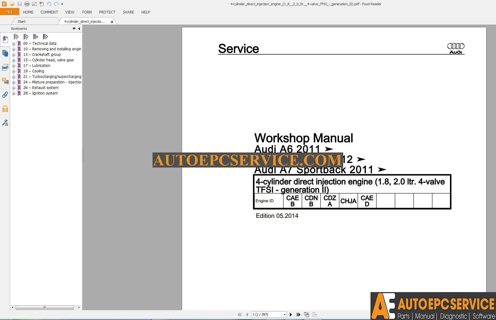 Audi A6 Shop Manual 2012 20152