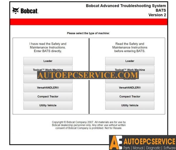 Bobcat Advance Troubleshooting System BATS 112017 Full Instruction6