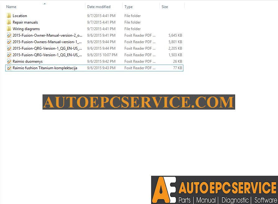 FORD FUSION 2015 USA Workshop Manual1