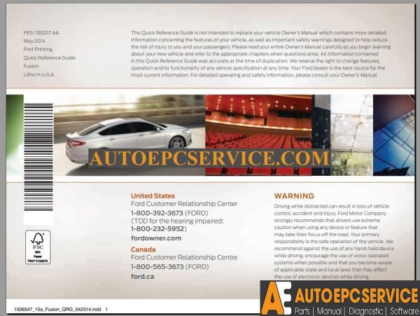 FORD FUSION 2015 USA Workshop Manual2 1