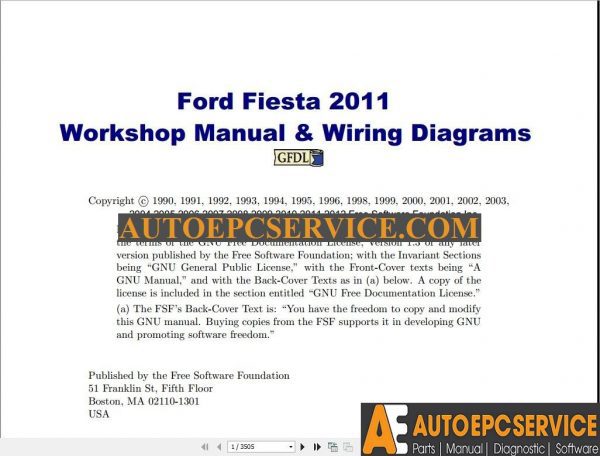 Ford Fiesta 2011 Workshop Manual Wiring Diagrams1