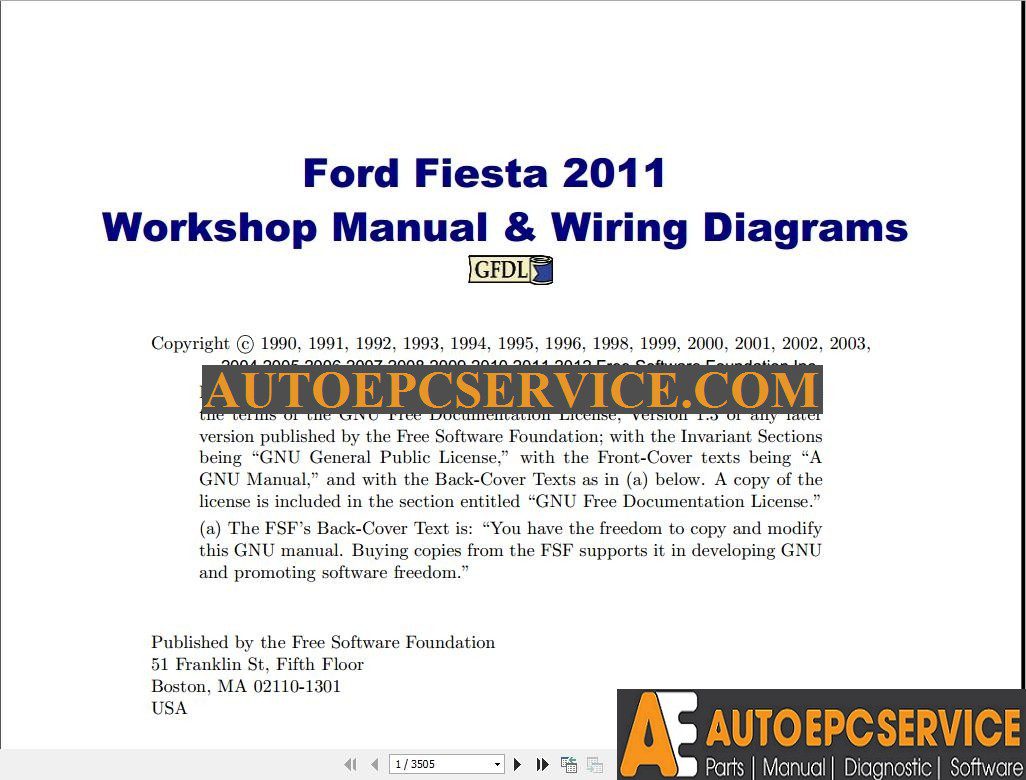 Ford Fiesta 2011 Workshop Manual Wiring Diagrams1
