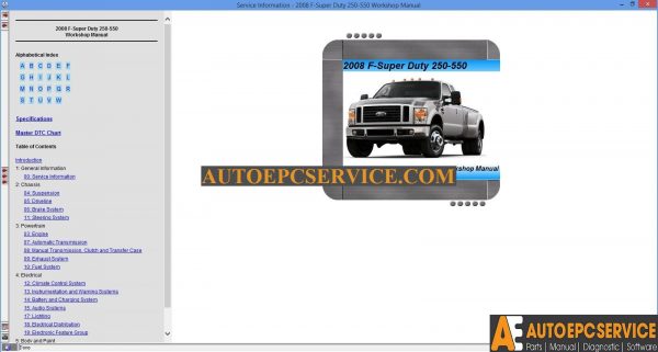 Ford Workshop Manual 2000 20083