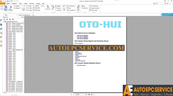 Mazda 2 Service Highlights Workshop Manual 2011 20141