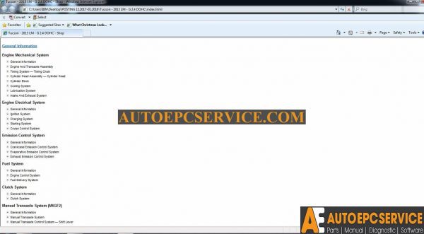 Tucson LM G 24 DOHC Service Manual 20131