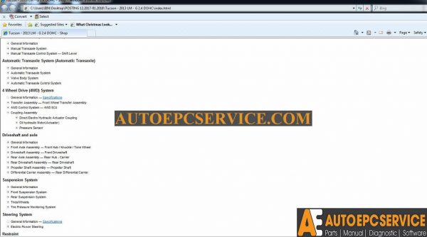 Tucson LM G 24 DOHC Service Manual 20132