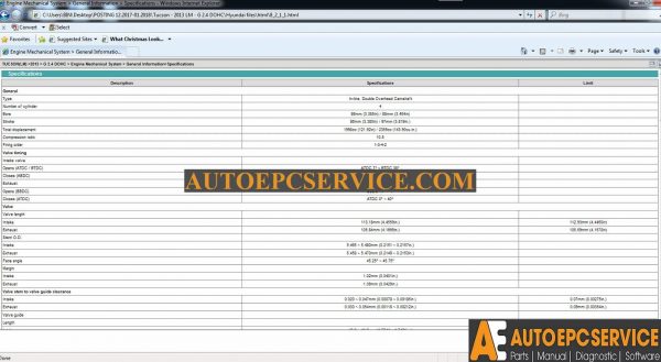 Tucson LM G 24 DOHC Service Manual 20134