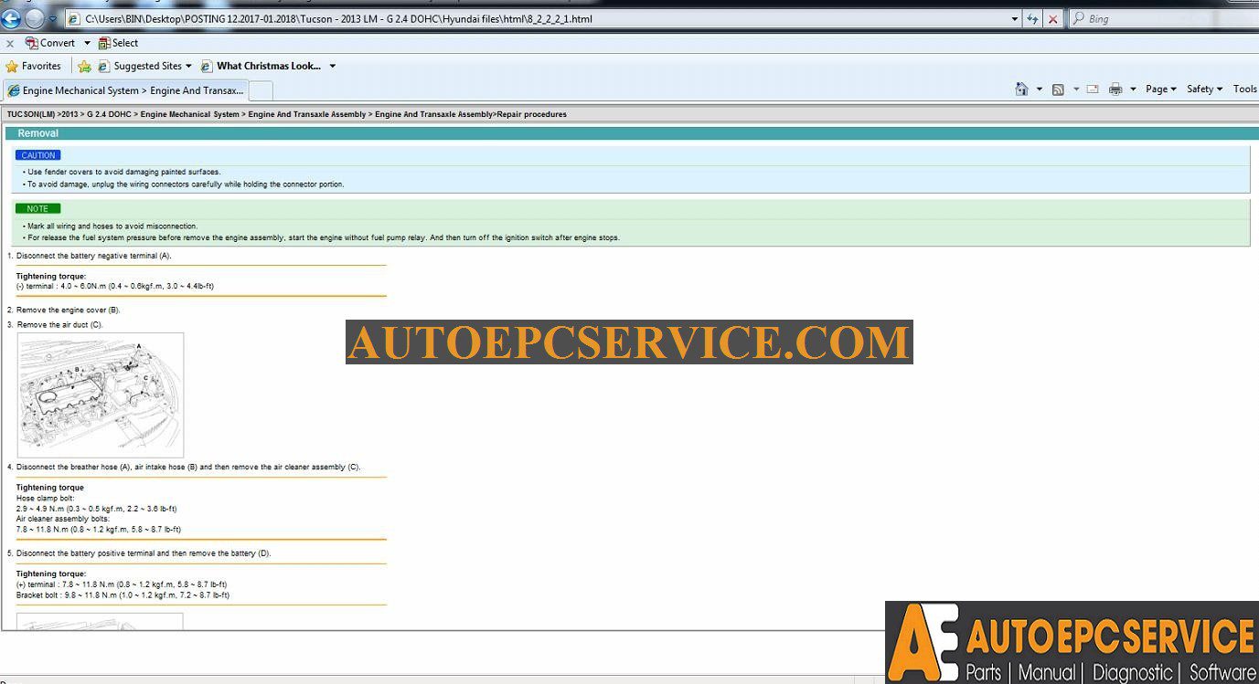 Tucson LM G 24 DOHC Service Manual 20135