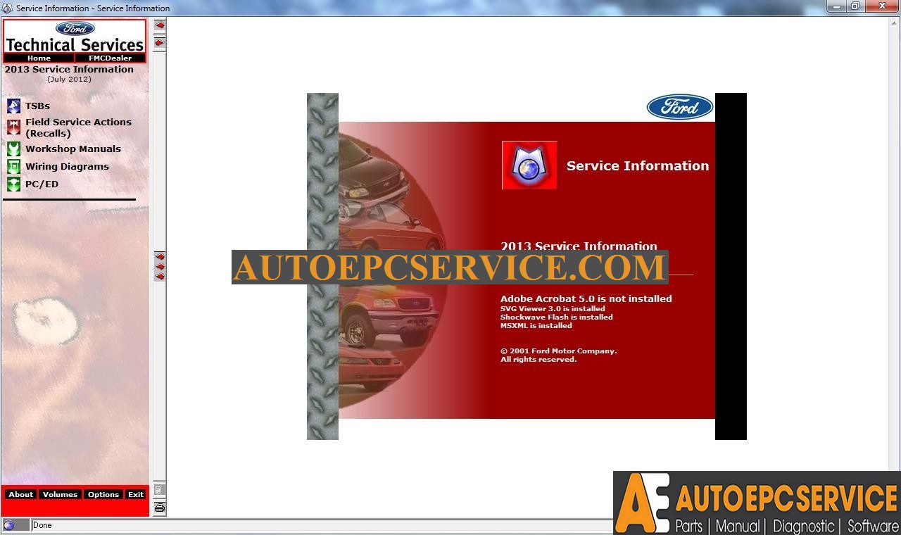 WorkShop Manual Ford Motor Company USA 2013 2