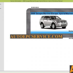 WorkShop Manual Ford Motor Company USA 20087