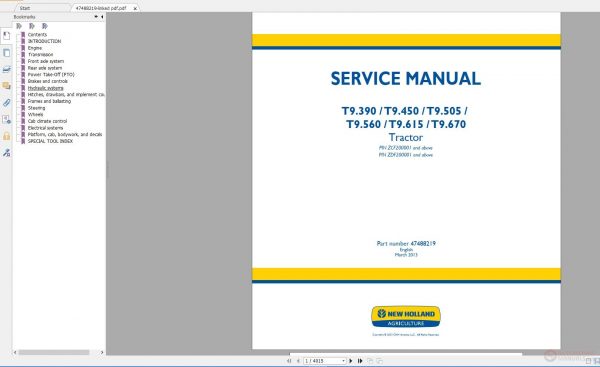 NEW HOLLAND All Service Manuals DVD 1020182