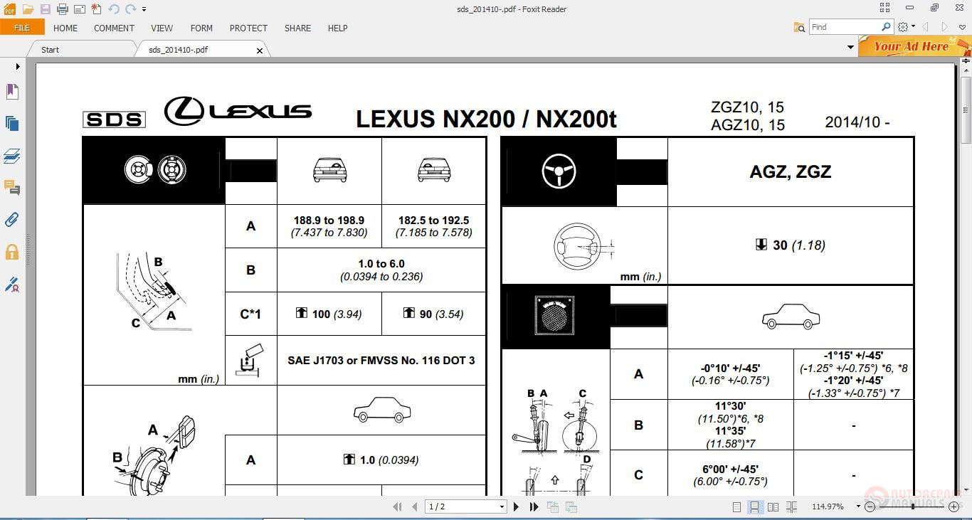 Lexus NX200T 2014 Workshop Manual4