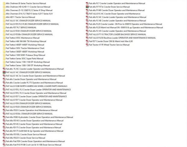 FIAT ALLIS Shop Manual Full Set DVD1 1 1