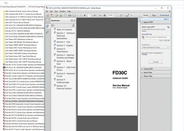 FIAT ALLIS Shop Manual Full Set DVD3 1