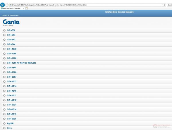 GENIE Parts Manuals Service Manuals DVD 0420189