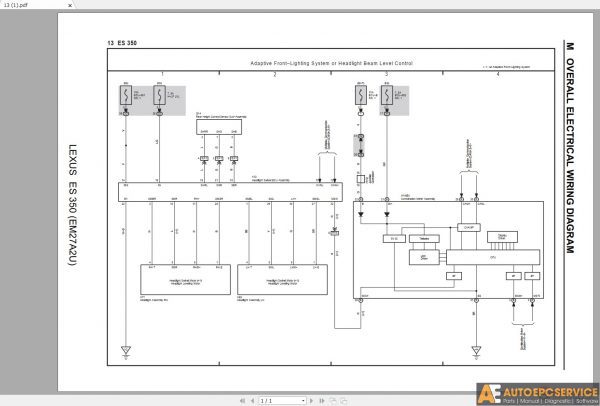 LEXUS ES350 2016 2018 Electrical Wiring Diagram 3