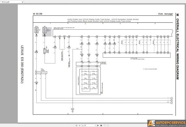 LEXUS ES350 2016 2018 Electrical Wiring Diagram 4