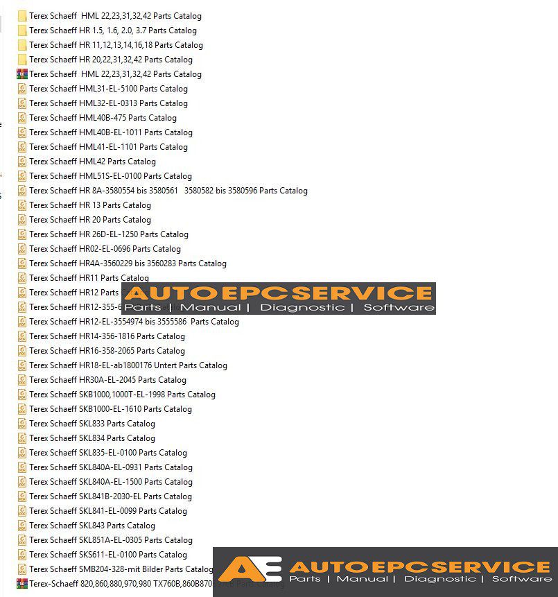Terex Schaeff Parts Manuals Full Set DVD1