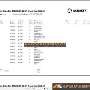 Terex Schaeff Parts Manuals Full Set DVD2