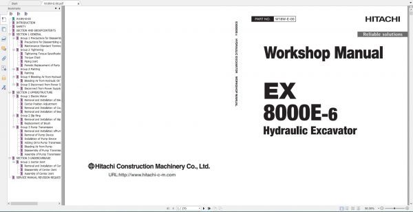 Hitachi Mining Crawler Excavator EX Full Workshop Manual DVD7
