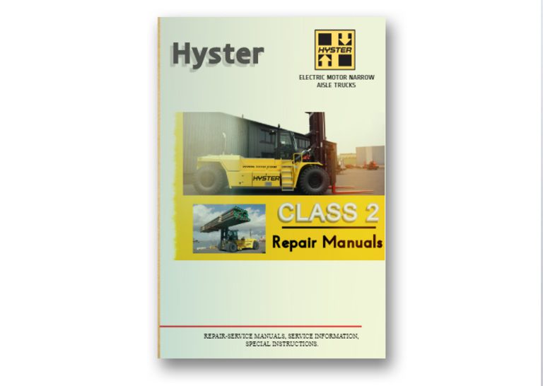 Hyster Forklift Claas 2 Electric Motor Narrow Aisle Trucks Repair Manuals
