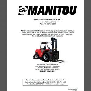 Manitou Vertical Masted Forklift Operator Manuals Parts Manuals