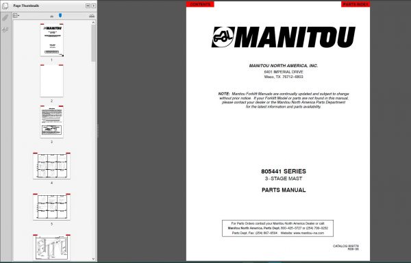 Manitou Industrial Mast Parts Manuals2