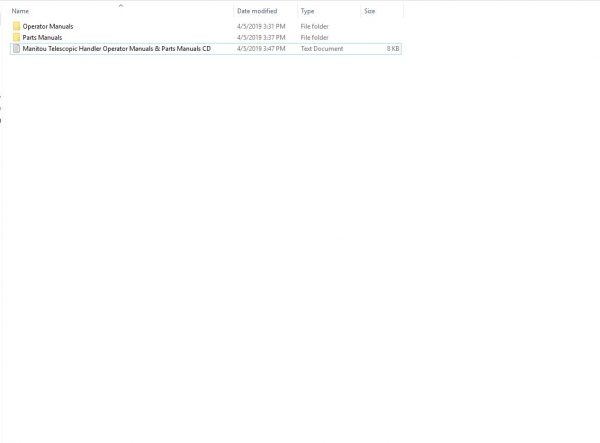 Manitou Telescopic Handler Operator Manuals Parts Manuals CD1