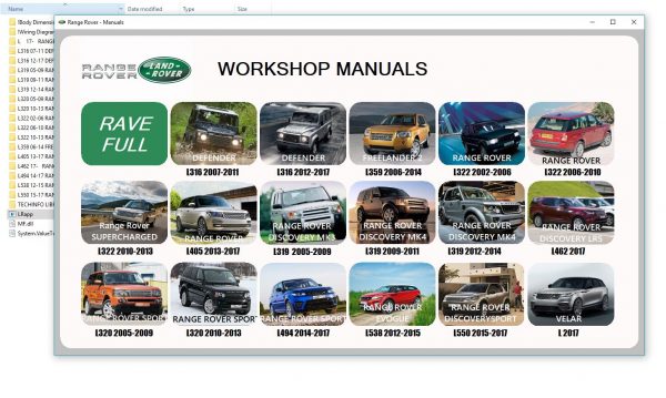 Ranger Rover Landrover 2003 2018 Workshop Manual Full DVD 1