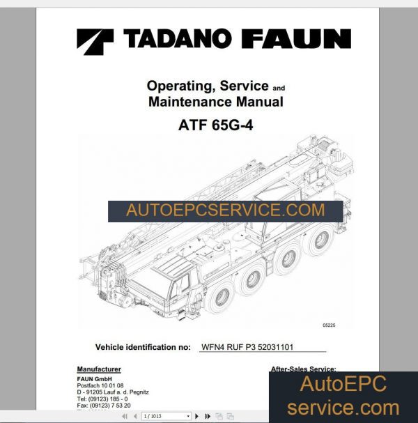 Tadano Mobile Crane Full Shop Manual DVD6 1 1 1