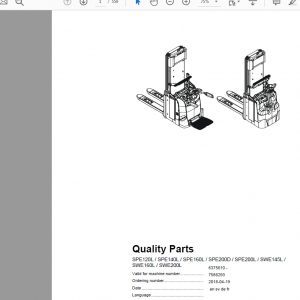 BT SPE120 200L D SWE145 200L Parts Manual 7586293 1