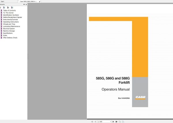 Case 585G586G588G 6 6443NA Forklift Operators Manual 1