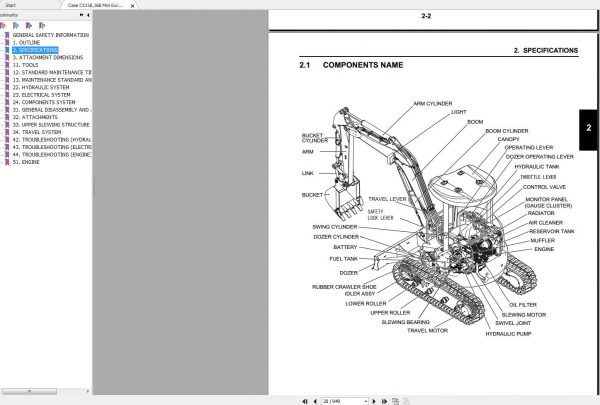Case CX31B36B Mini Excavator Service Manual 2