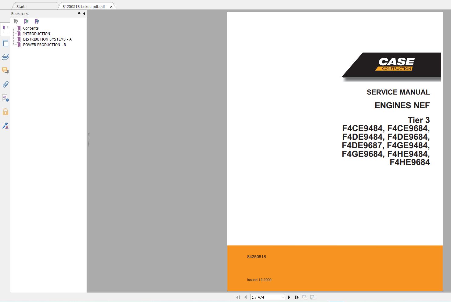 Case Engines New Model Service Manual Full DVD9