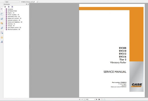 Case Rollers New Model Service Manual Full DVD9