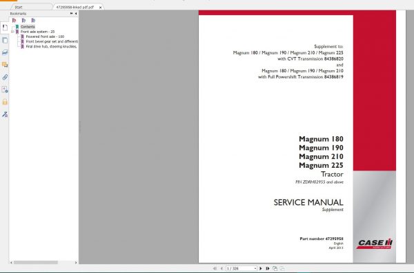 Case Tractors New Model Service Manual Full DVD12