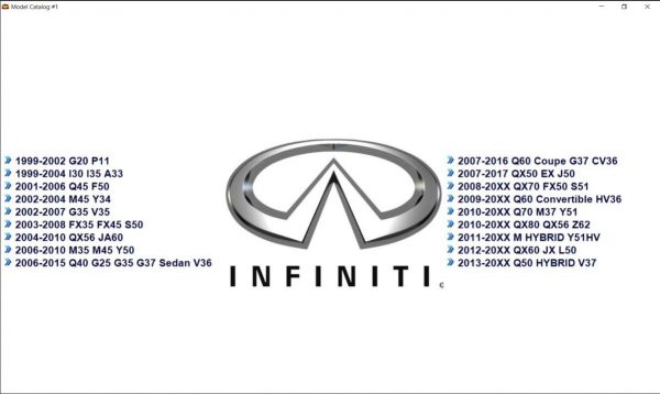 Infiniti Full Set Manual 1999 20XX USA market 1