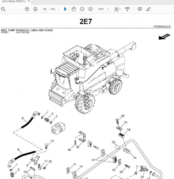 John Deere 9450 SELF PROPELLED COMBINE WITH 90 SERIES CORN HEAD Parts Catalog 4