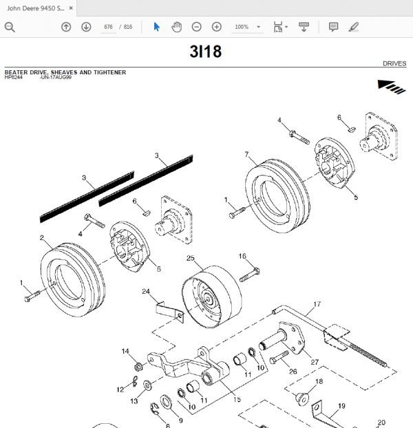 John Deere 9450 SELF PROPELLED COMBINE WITH 90 SERIES CORN HEAD Parts Catalog 5
