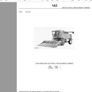 John Deere 9500 AND SIDEHILL 9500 MAXIMIZER COMBINES Parts Catalog 1