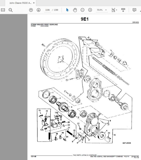 John Deere 9500 AND SIDEHILL 9500 MAXIMIZER COMBINES Parts Catalog 3