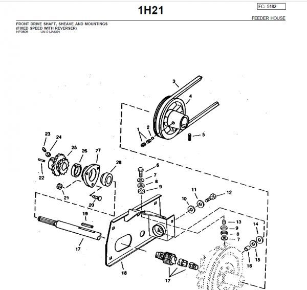 John Deere 9501 PULL TYPE COMBINE WITH BELT PICKUP AND PICKUP PLATFORM Parts Catalog 4