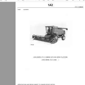 John Deere CTS II COMBINE WITH 900 SERIES PLATFORM Parts Catalog 1