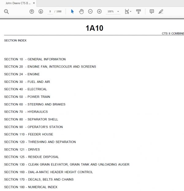 John Deere CTS II COMBINE WITH 900 SERIES PLATFORM Parts Catalog 2