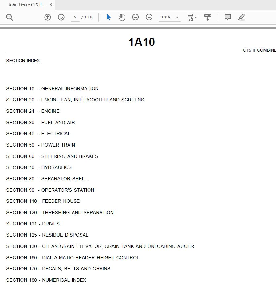 John Deere CTS II COMBINE WITH 900 SERIES PLATFORM Parts Catalog 2